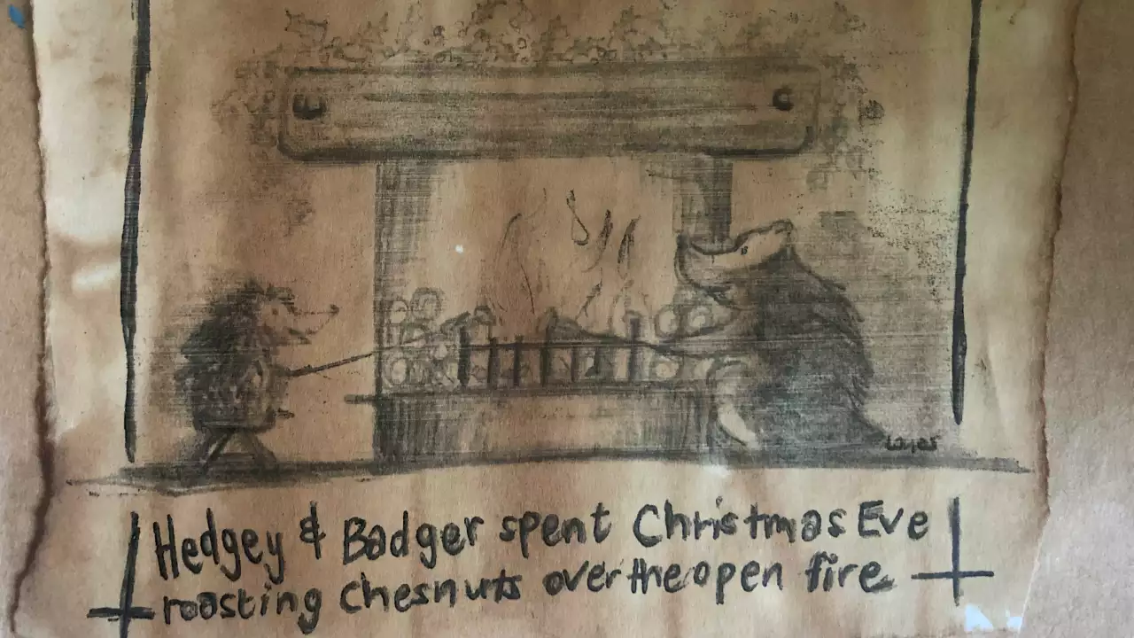 Hedgey and Badger Christmas Card